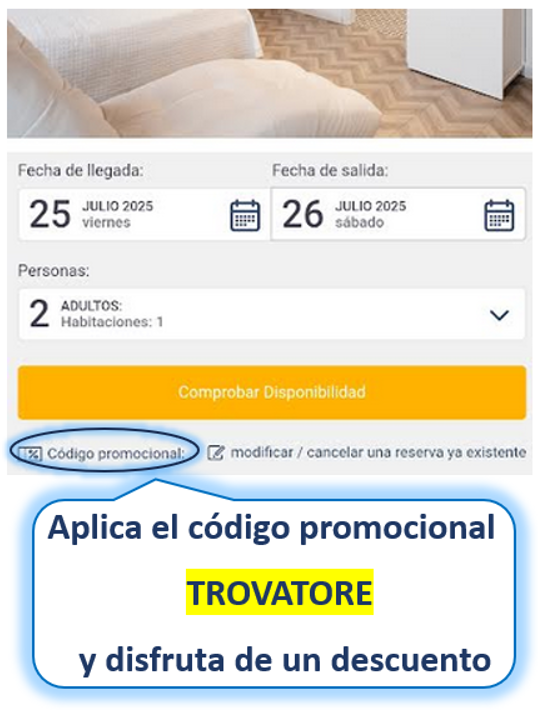 Inserisci il codice promo TROVATORE